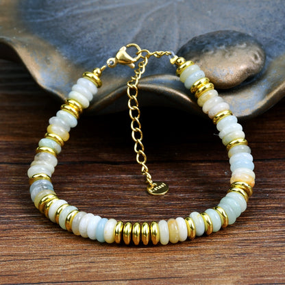 In style dopamine colored natural crystal bracelet