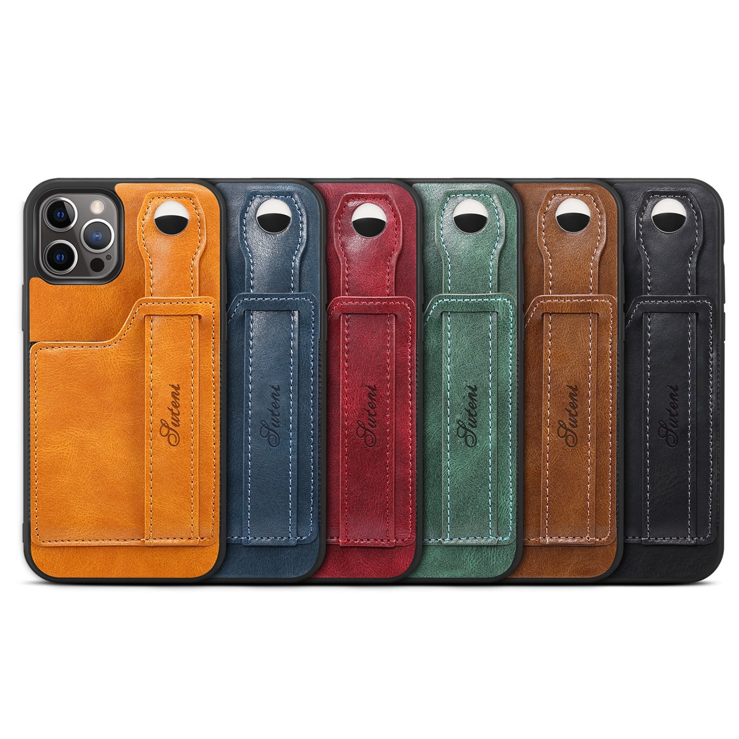 iPhone Case For 14ProMax Mobile Phone Case Apple iPhone 14Pro Plug-In Card Leather Case Wrist With Back Cover Type Protective Case