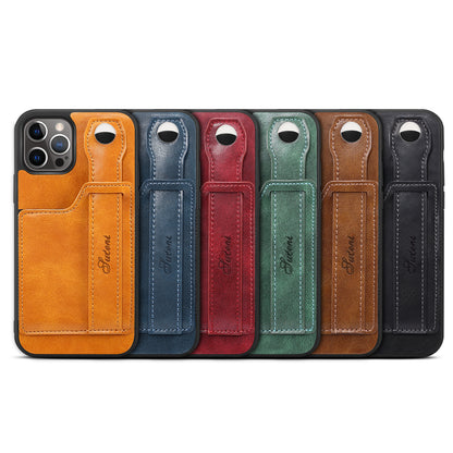 iPhone Case For 14ProMax Mobile Phone Case Apple iPhone 14Pro Plug-In Card Leather Case Wrist With Back Cover Type Protective Case