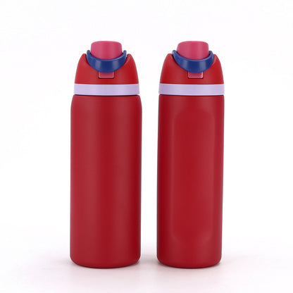 Insulated Stainless Steel Water Bottle (24OZ/32OZ), with straw, BPA-Free, great for sports and travel.