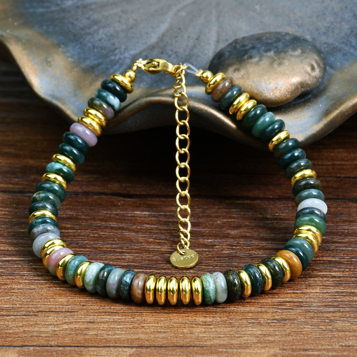 In style dopamine colored natural crystal bracelet