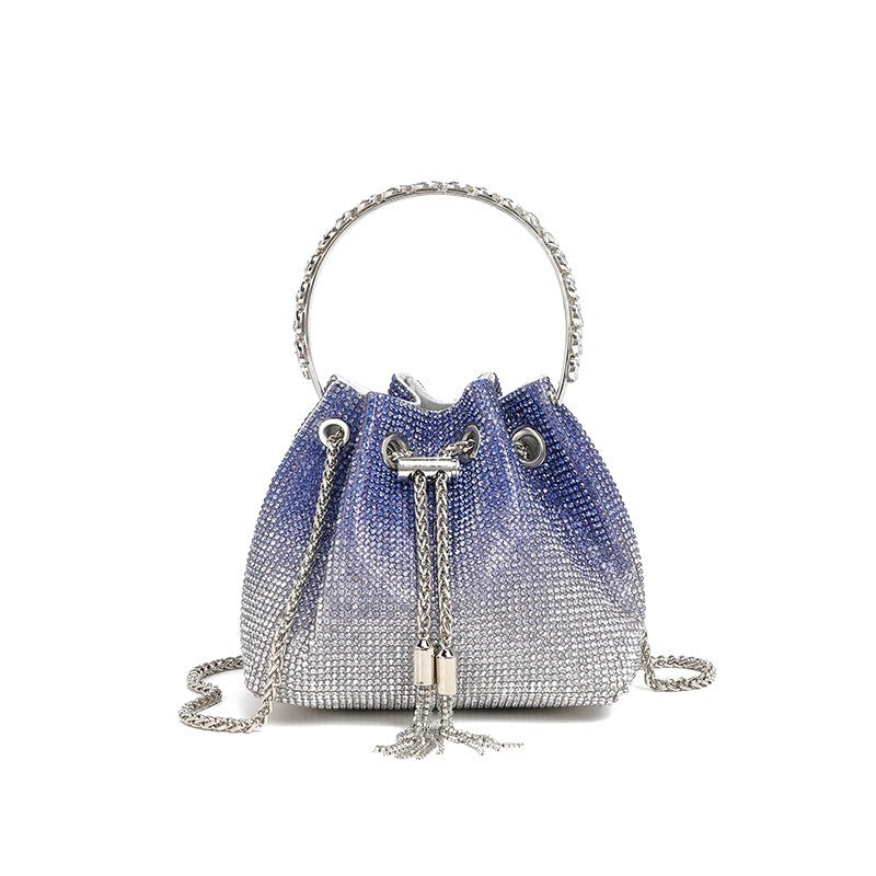 Classic rhinestone bag women's evening bag high-end tassel handbag textured full diamond
