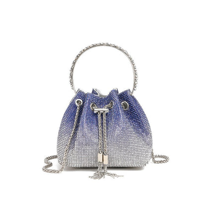 Classic rhinestone bag women's evening bag high-end tassel handbag textured full diamond