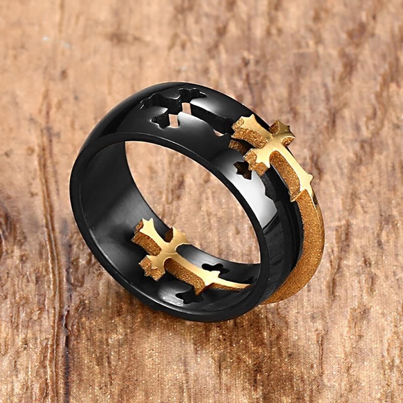 Vnox Separable Cross Ring for Men & Women