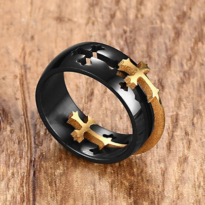 Vnox Separable Cross Ring for Men & Women