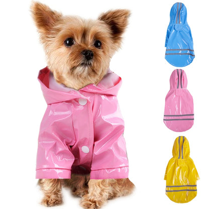 Summer Outdoor Puppy Pet Rain Coat Hoody Waterproof Jackets PU Raincoat for Dogs Cats Apparel Clothes