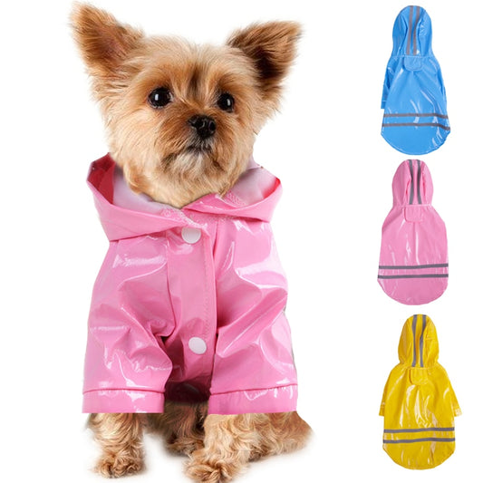 Summer Outdoor Puppy Pet Rain Coat Hoody Waterproof Jackets PU Raincoat for Dogs Cats Apparel Clothes