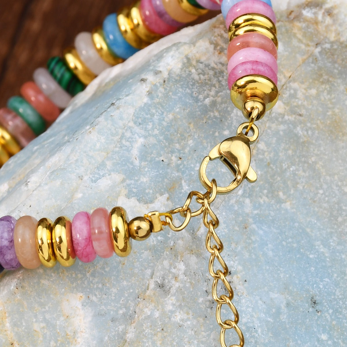 In style dopamine colored natural crystal bracelet