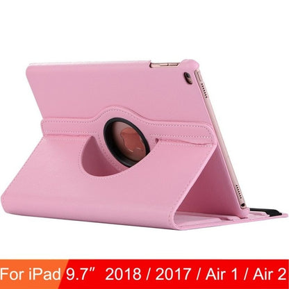 360 Degree Rotating Leather Smart Cover Case for Apple iPad Air 1 Air 2 5 6 New iPad 9.7 2017 2018 5th 6th Generation