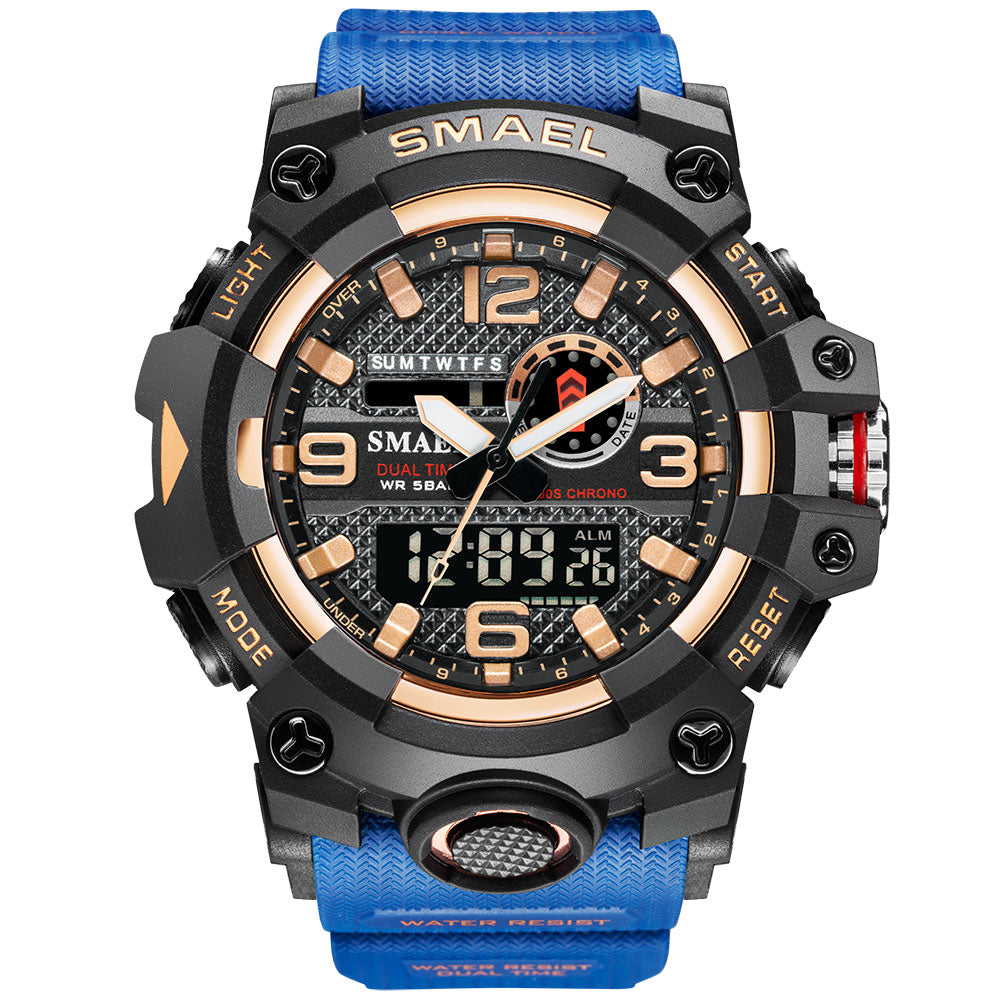 SMAEL 8035 Men Sport Watches Dual Time Digital Watch Quartz 50m Waterproof Watch
