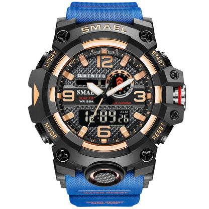 SMAEL 8035 Men Sport Watches Dual Time Digital Watch Quartz 50m Waterproof Watch