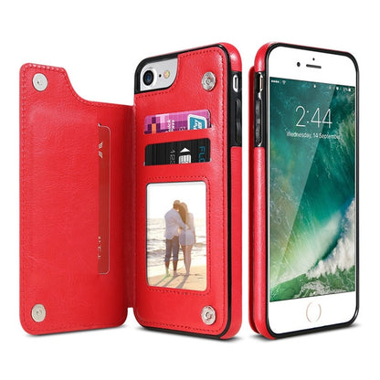 Retro PU Leather Case For iPhone Multi Card Holders Phone Case