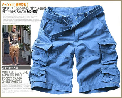 Men's Casual Loose Knee-length Mens Cargo Shorts