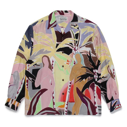 Coconut Tree Hawaii Long Sleeve Shirt for Men