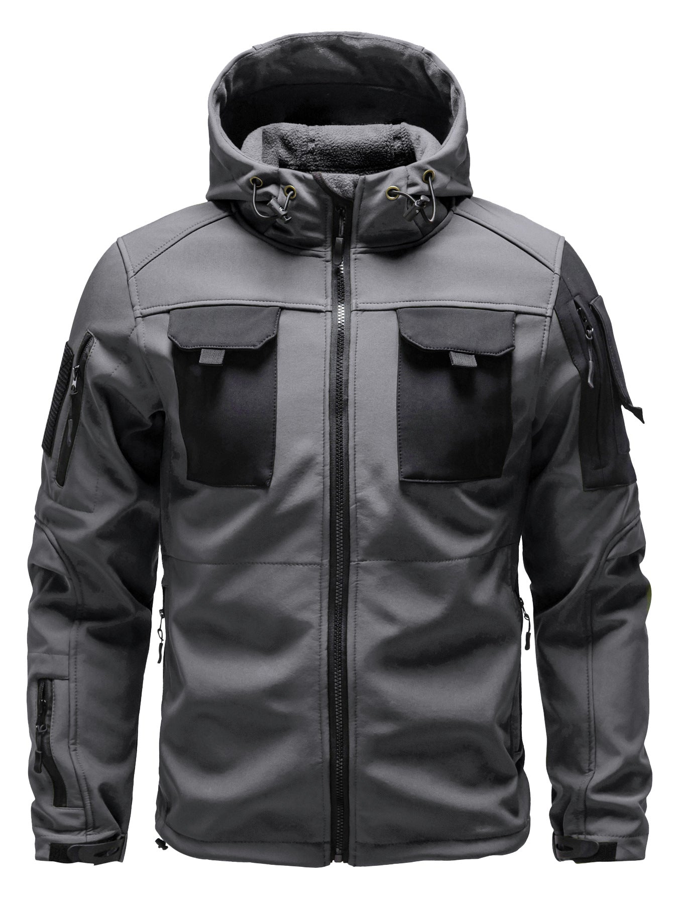 Tactical jacket for men-thick and warm outdoor military enthusiast waterproof hooded mountaineering suit