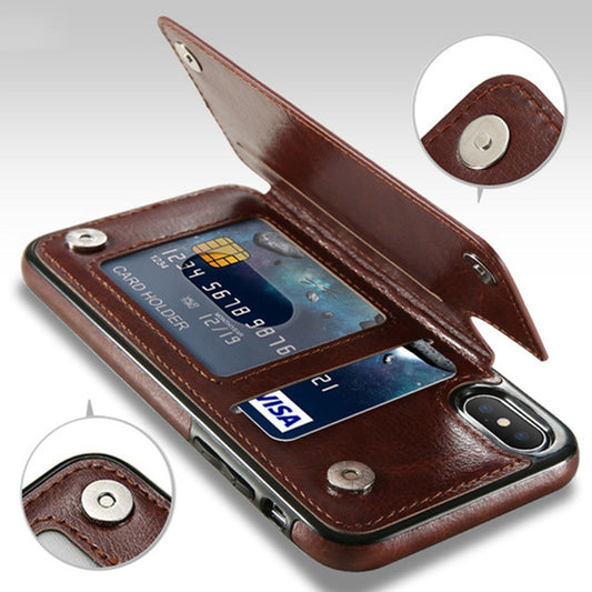 Retro PU Leather Case For iPhone Multi Card Holders Phone Case