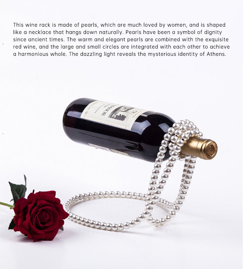 Pearl Necklace Stainless Steel Wine Rack Wine Pedestal Clamp Holder