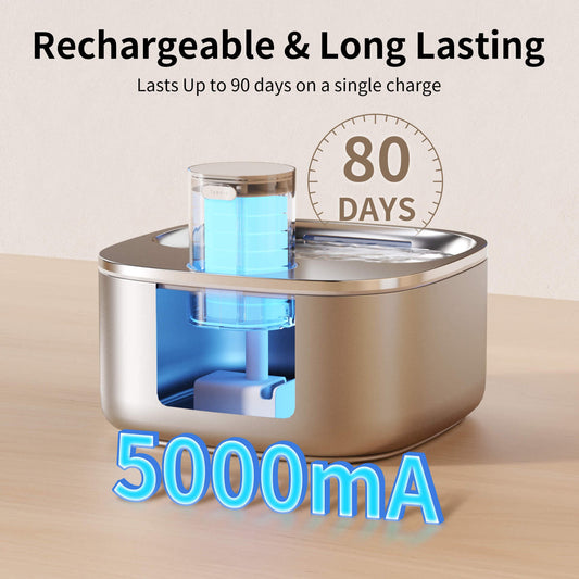 3.2L stainless steel wireless pet water dispenser ultra endurance infrared sensing water feeding