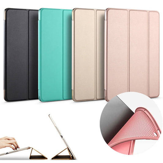 Case For iPad 9.7 inch Soft silicone bottom+PU Leather Smart Cover Auto Sleep (2017-2018)