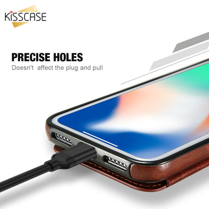 Retro PU Leather Case For iPhone Multi Card Holders Phone Case