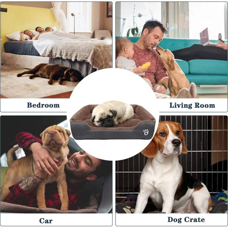 Soft and cozy fleece pet bed. Waterproof bottom.