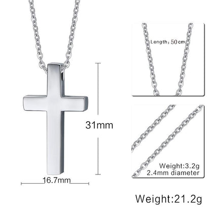 Vnox Classic Blank Cross Necklaces Prayer Christ Men Jewelry