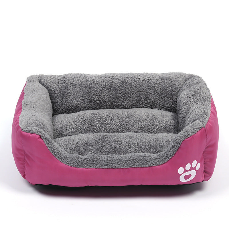 Soft and cozy fleece pet bed. Waterproof bottom.