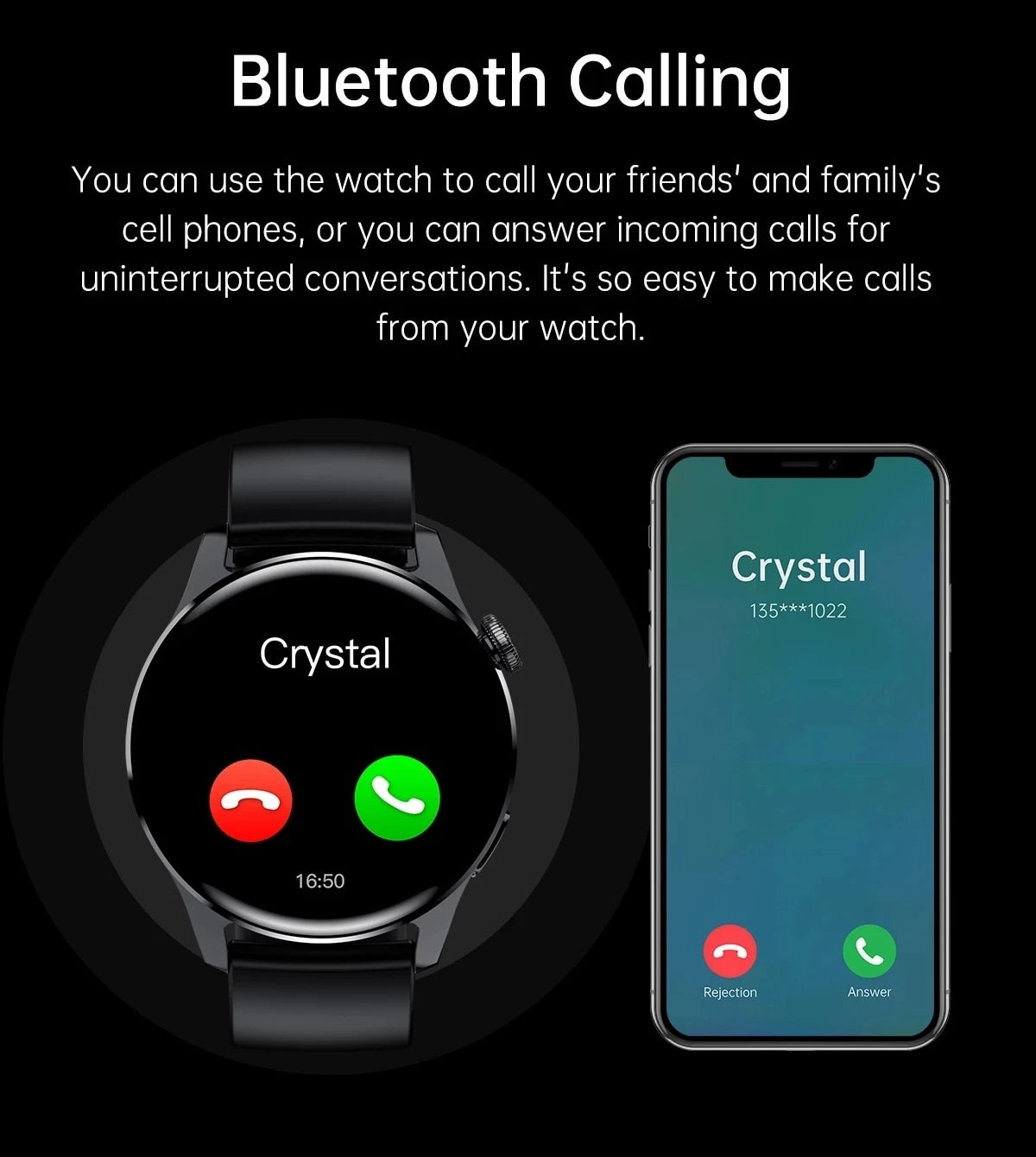 Men's Waterproof Sport Fitness Tracker Weather Display Bluetooth Call Smartwatch For Android IOS