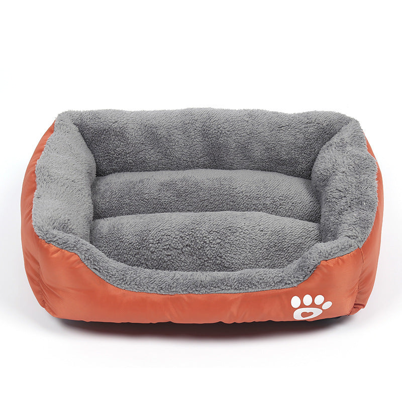 Soft and cozy fleece pet bed. Waterproof bottom.