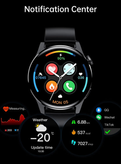 Men's Waterproof Sport Fitness Tracker Weather Display Bluetooth Call Smartwatch For Android IOS