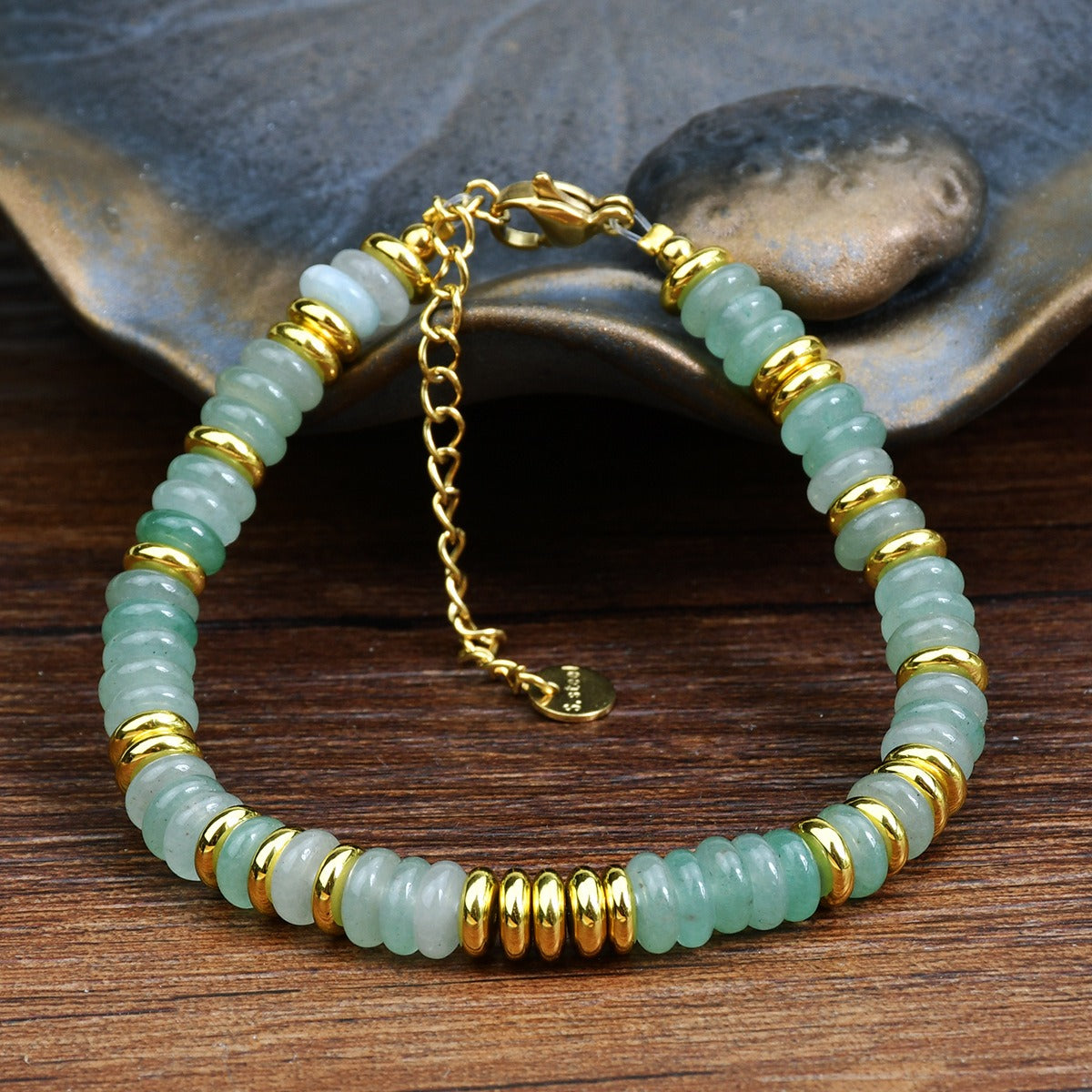 In style dopamine colored natural crystal bracelet