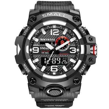 SMAEL 8035 Men Sport Watches Dual Time Digital Watch Quartz 50m Waterproof Watch