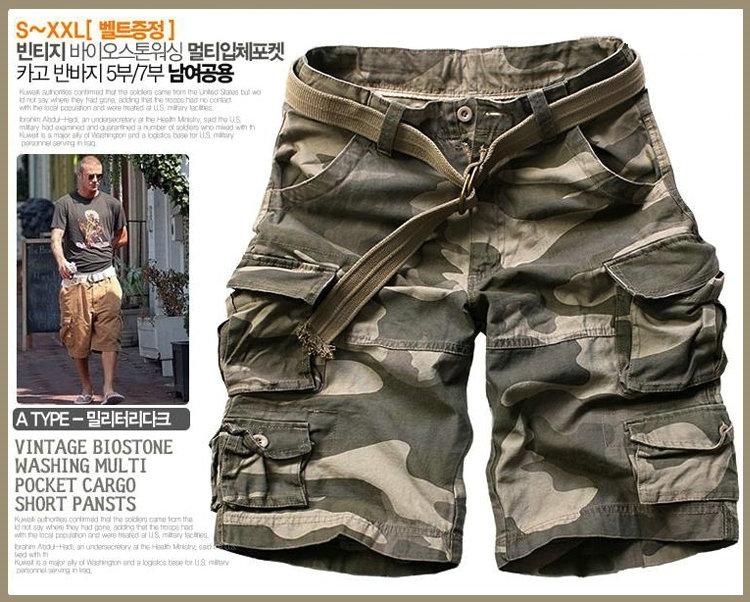 Men's Casual Loose Knee-length Mens Cargo Shorts
