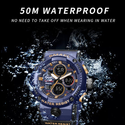 SMAEL 8038 Sport Watch Men Waterproof LED Digital Watches Stopwatch