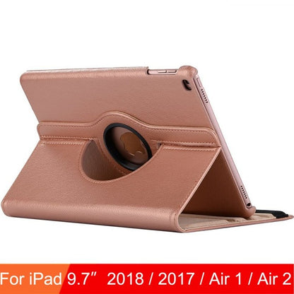 360 Degree Rotating Leather Smart Cover Case for Apple iPad Air 1 Air 2 5 6 New iPad 9.7 2017 2018 5th 6th Generation