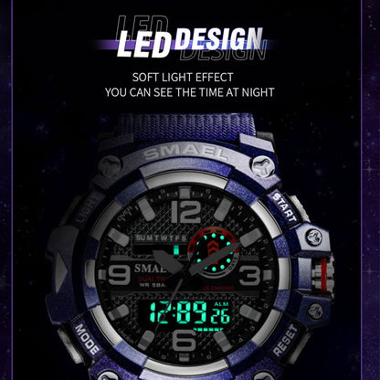 SMAEL 8035 Men Sport Watches Dual Time Digital Watch Quartz 50m Waterproof Watch