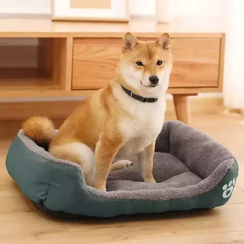 Soft and cozy fleece pet bed. Waterproof bottom.