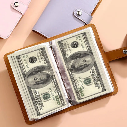 Versatile 100 - envelope savings book. Doubles as banknote album, money - saving organizer & photocard holder