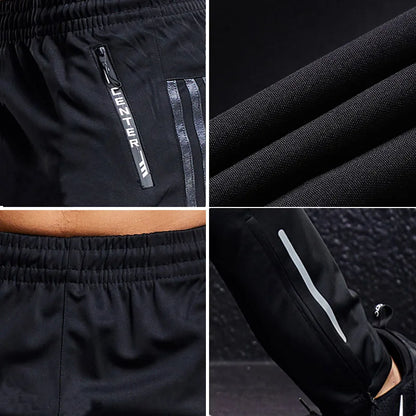 New Sport Men's Running Pants With Zipper Pockets Training and Joggings