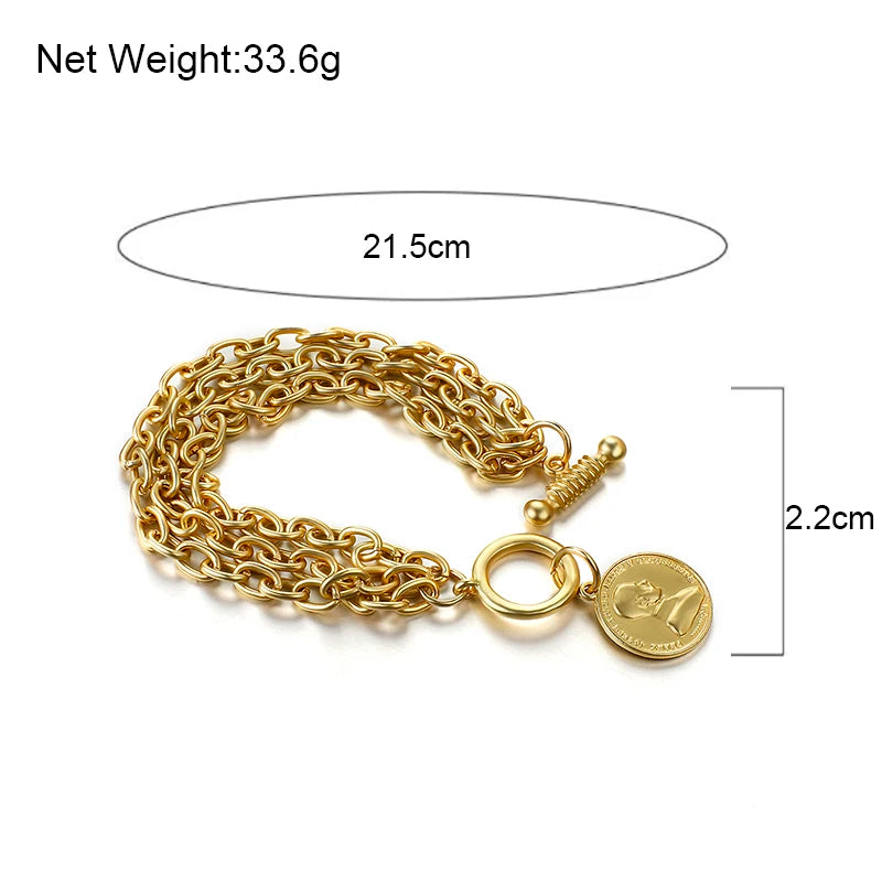 Charm Chain Stainless Steel Alloy Bracelets