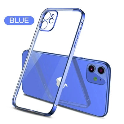 New Square Plating Soft Case For iPhone 11 Pro 11Pro Max Transparent Clear Phone Case Cover