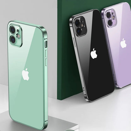 New Square Plating Soft Case For iPhone 11 Pro 11Pro Max Transparent Clear Phone Case Cover