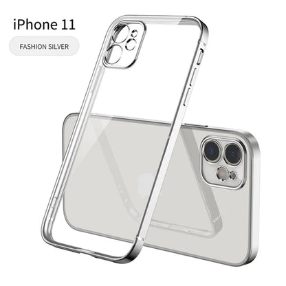 New Square Plating Soft Case For iPhone 11 Pro 11Pro Max Transparent Clear Phone Case Cover