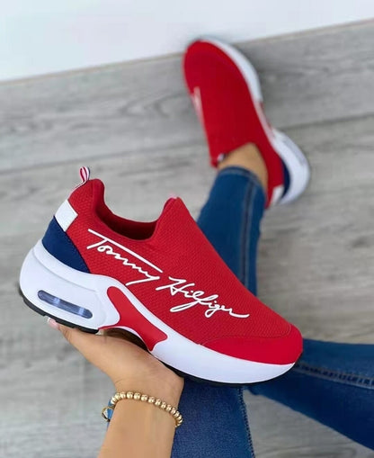 Casual Breathable Wedges Walking Sneakers Flat Women's Shoes