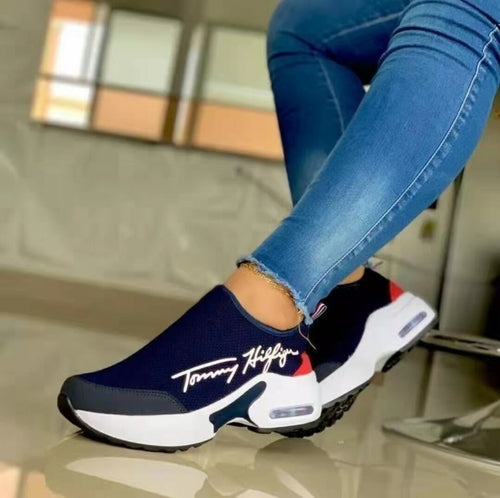 Casual Breathable Wedges Walking Sneakers Flat Women's Shoes