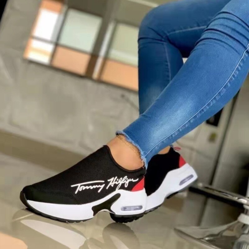 Casual Breathable Wedges Walking Sneakers Flat Women's Shoes