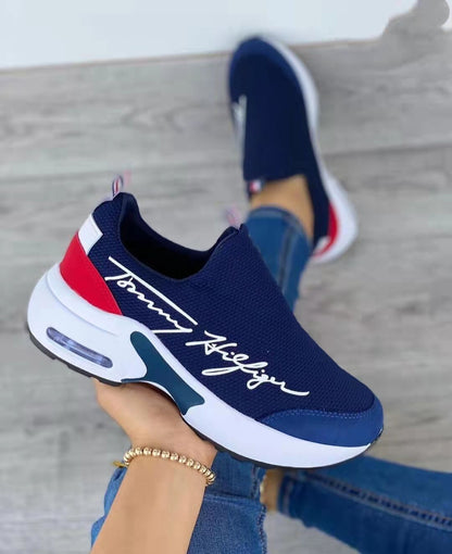 Casual Breathable Wedges Walking Sneakers Flat Women's Shoes