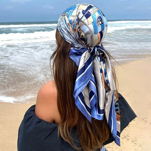 Beach head scarf perfect for any outdoor scene and can be worn in any season