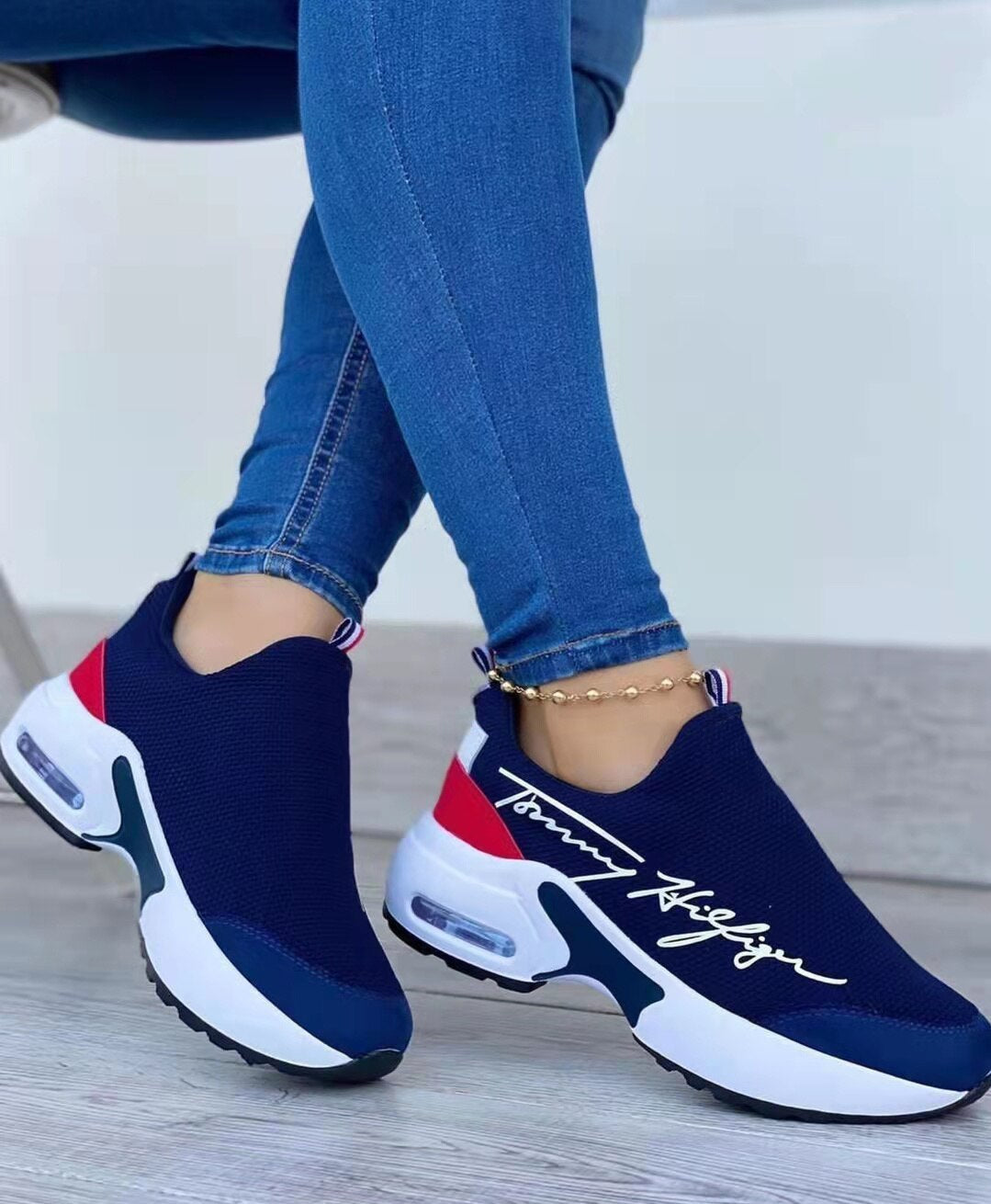 Casual Breathable Wedges Walking Sneakers Flat Women's Shoes