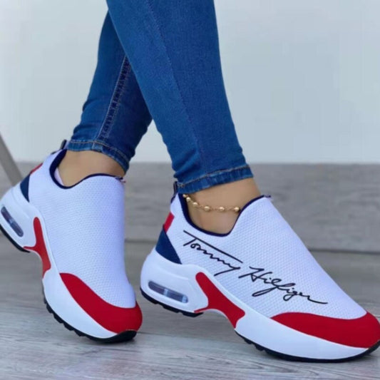 Casual Breathable Wedges Walking Sneakers Flat Women's Shoes
